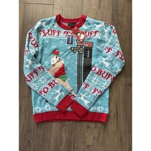 NWT Blizzard Bay Mens Ugly Christmas Sweater Fluff To Buff Bodybuilding Size S